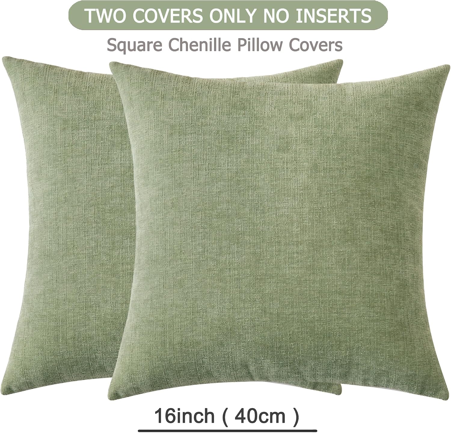 Gawamay Decorative Throw Pillow Covers 16x16 Inch Set of 2, Super Soft Chenille Square Pillows Farmhouse Fall Pillowcase for Living Room Be…