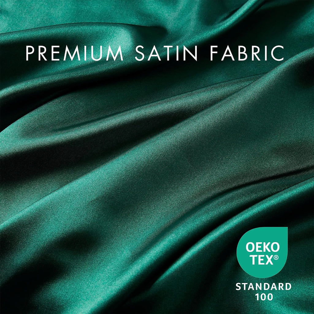 Madisonpark Madison Park Satin Sheets Twin Size, Luxurious Silky Bed Sheets, Elastic 14" Pocket fits up to 16" Mattress, Wrinkle-Free, Soft…