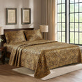 PureBedding Satin Sheets King [4-Piece, Gold Leopard] Hotel Luxury Silky Bed Sheets - Extra Soft 1800 Microfiber Sheet Set, Wrinkle, Fade,…