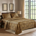 PureBedding Satin Sheets Queen [4-Piece, Gold Leopard] Hotel Luxury Silky Bed Sheets - Extra Soft 1800 Microfiber Sheet Set, Wrinkle, Fade,…