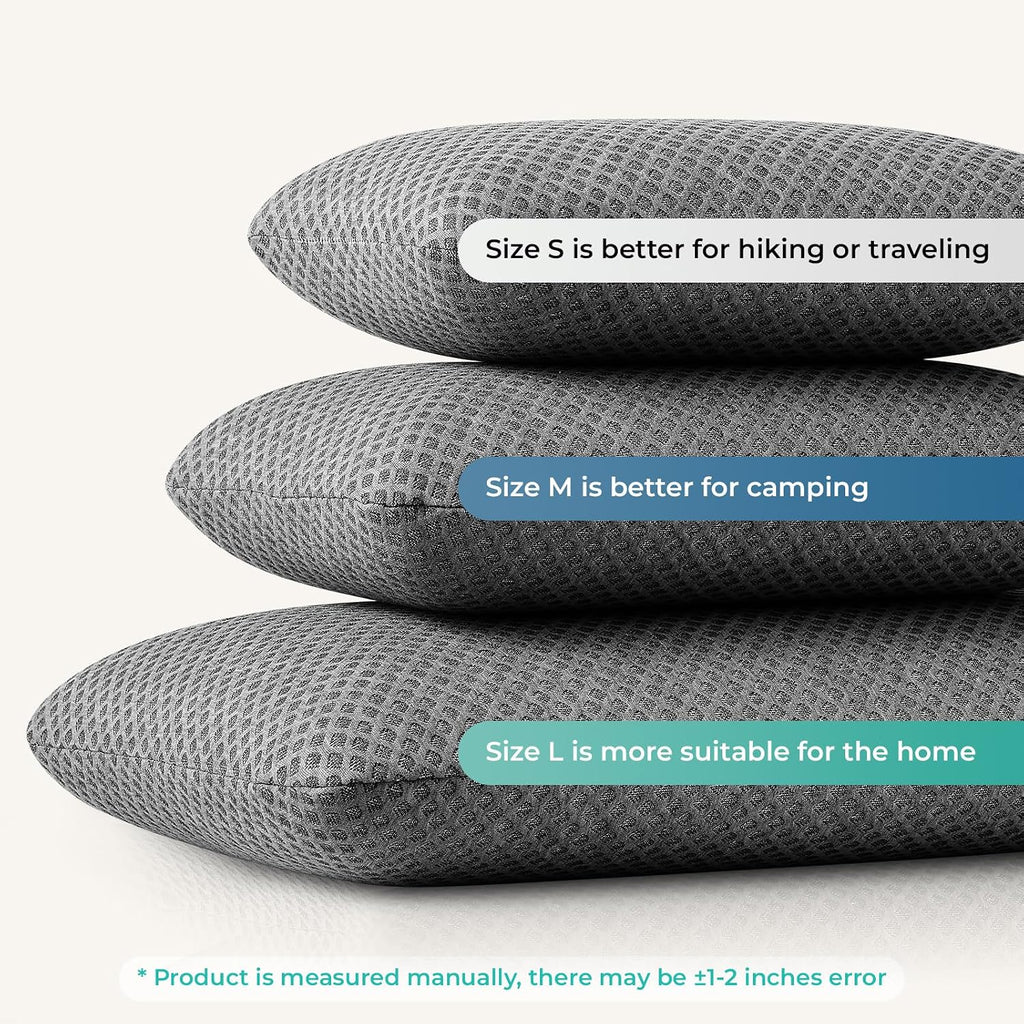 Peujew Travel Pillow Memory Foam Pillows, Camping Pillow-Compressible Medium Firm, Breathable Cover, Ideal Backpacking Hiking, Bed Pillows,…