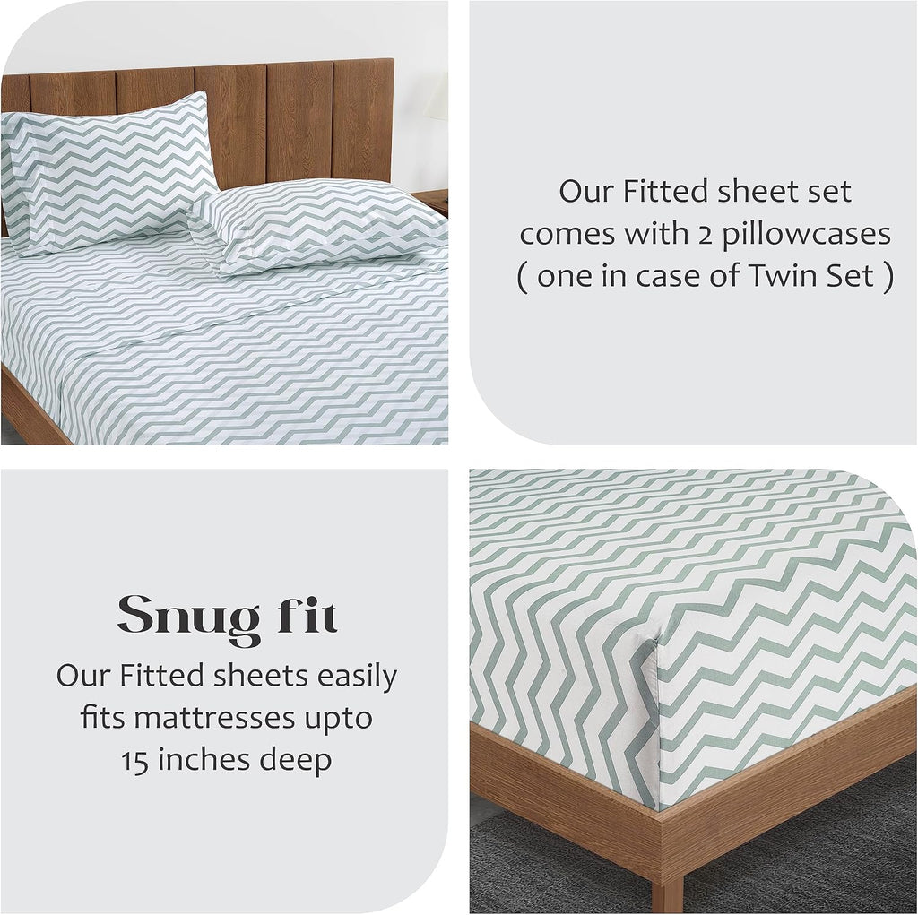 LaneLinen LANE LINEN 100% Organic Cotton Twin XL Fitted Sheet, 2-Piece Set (1 Fitted Sheet, 1 Pillowcase), Percale Weave, Lightweight, Soft…