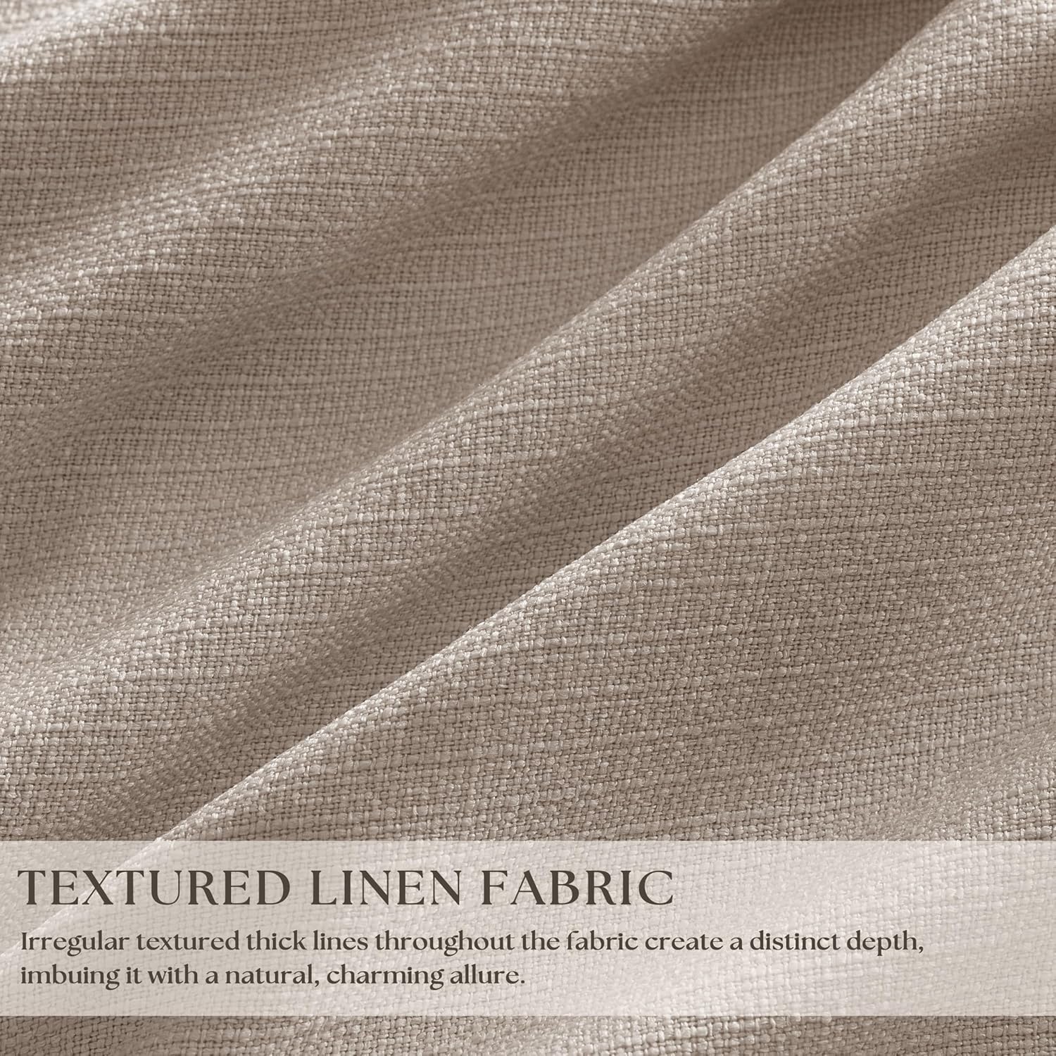 Twodrapes Dark Flax Linen Pinch Pleated 100% Blackout Curtains 90 Inch Length 2 Panels Set Burlywood Birch Tan Brown Pinch Pleat Curtains B…