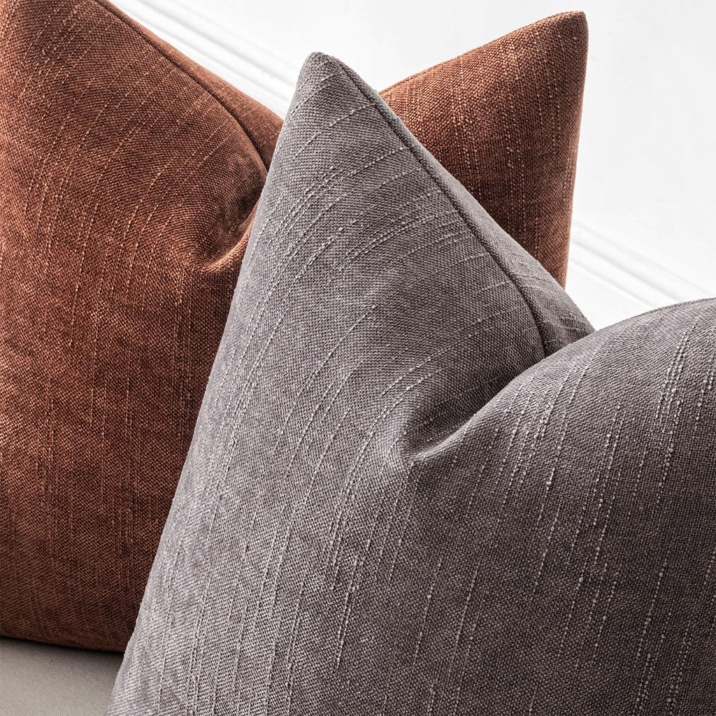 MIULEE Pack of 2 Decorative Throw Pillow Covers Soft Thick Solid Textured Chenille Throw Pillows Neutral Farmhouse Modern Home Decor for…
