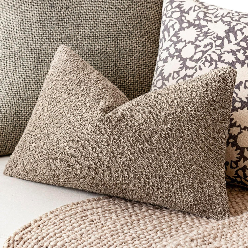 Foindtower Decorative Textured Boucle Throw Pillow Covers Accent Solid Lumbar Pillow Cases Neutral Cozy Couch Cushion Case for Chair Sofa…