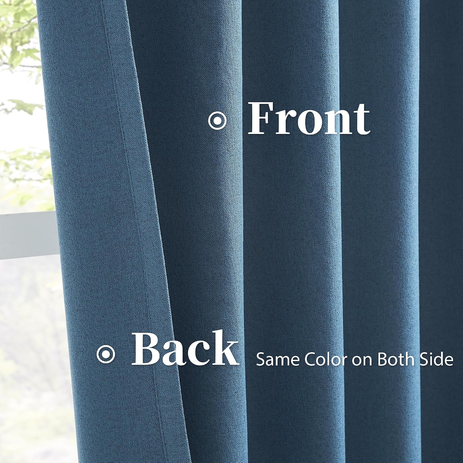 Keqiaosuocai Blackout Linen Curtain Panels, Totally Shaded Draperies 84 Inches Long for Dining Room, Soundproof Privacy Window Drapes for P…