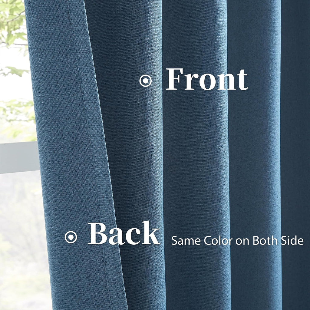 Keqiaosuocai Thermal Insulated 100% Blackout Curtains 120 Inch Long 10 FT for Large Windows, Back Tab Pleated Linen Tall Drapes for Living…