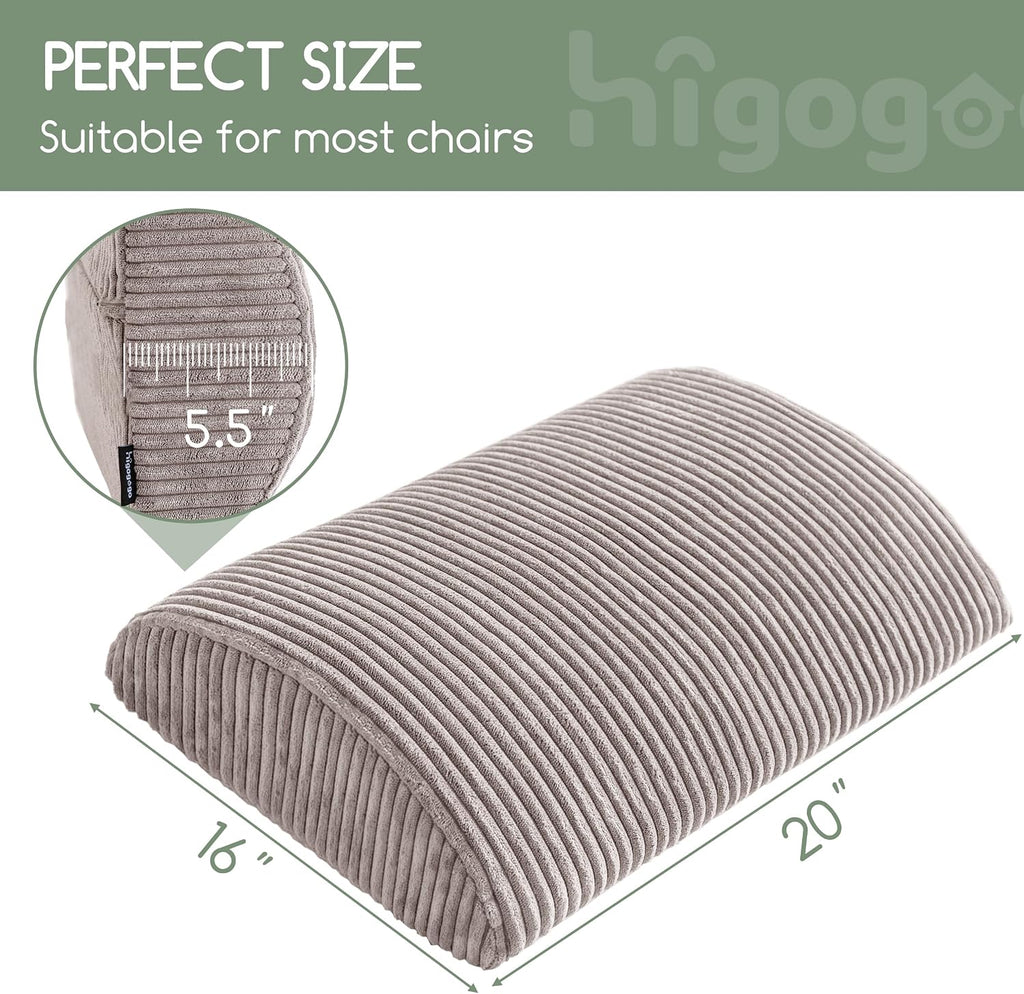 Higogogo Lumbar Support Pillow for Recliner Chair/Accent Chair/Couch, Extra Large Memory Foam Back Support Cushion for Elderly, Recliner Cu…