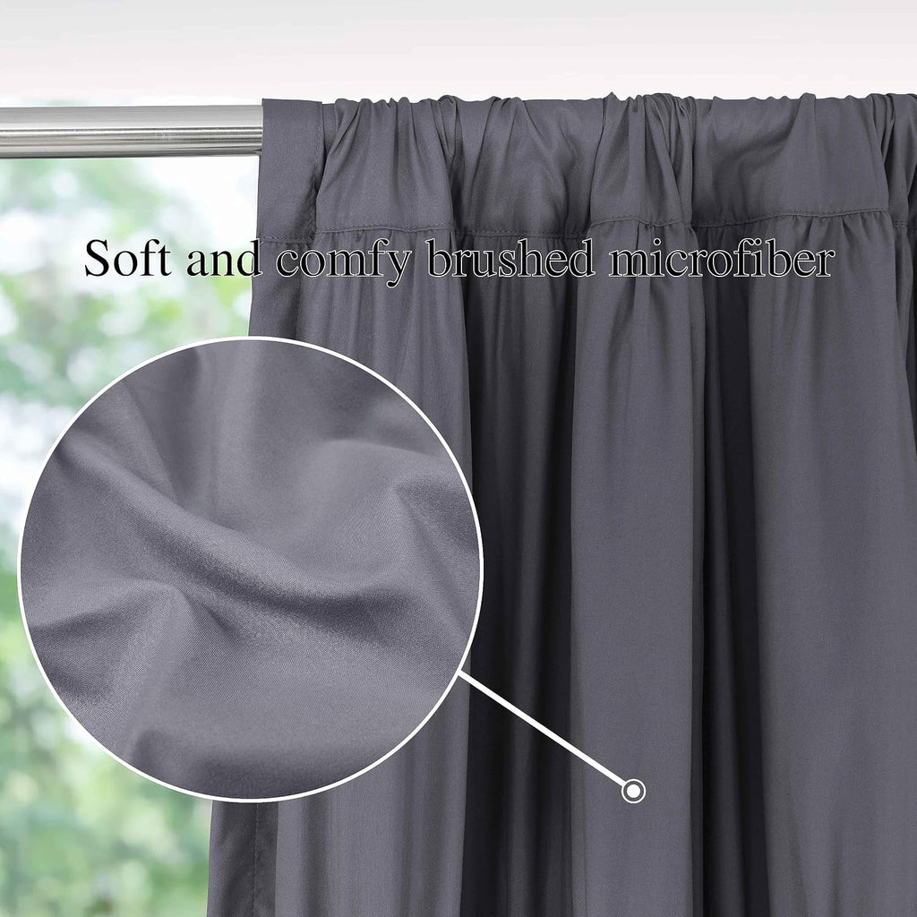 Homechoice Decor Thermal Insulated Blackout Window Curtains, 54" W x 84" L x 2 Panels, Boho Ruched Window Treatments with 3 Rows of…