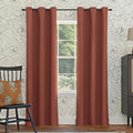 Sun Zero Easton Energy Saving Blackout Grommet Curtain Panel, 40" x 95", Terracotta Orange