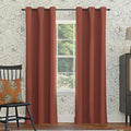 Sun Zero Easton Energy Saving Blackout Grommet Curtain Panel, 40" x 63", Terracotta Orange