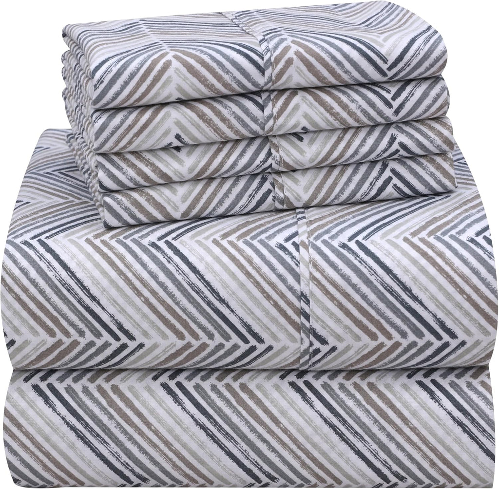 Ruvanti 100% Cotton Percale Sheets Full Size 6 Piece Set, Cooling Bed Sheets for Hot Sleepers, Deep Pocket 16”, Breathable Lightweight & Du…