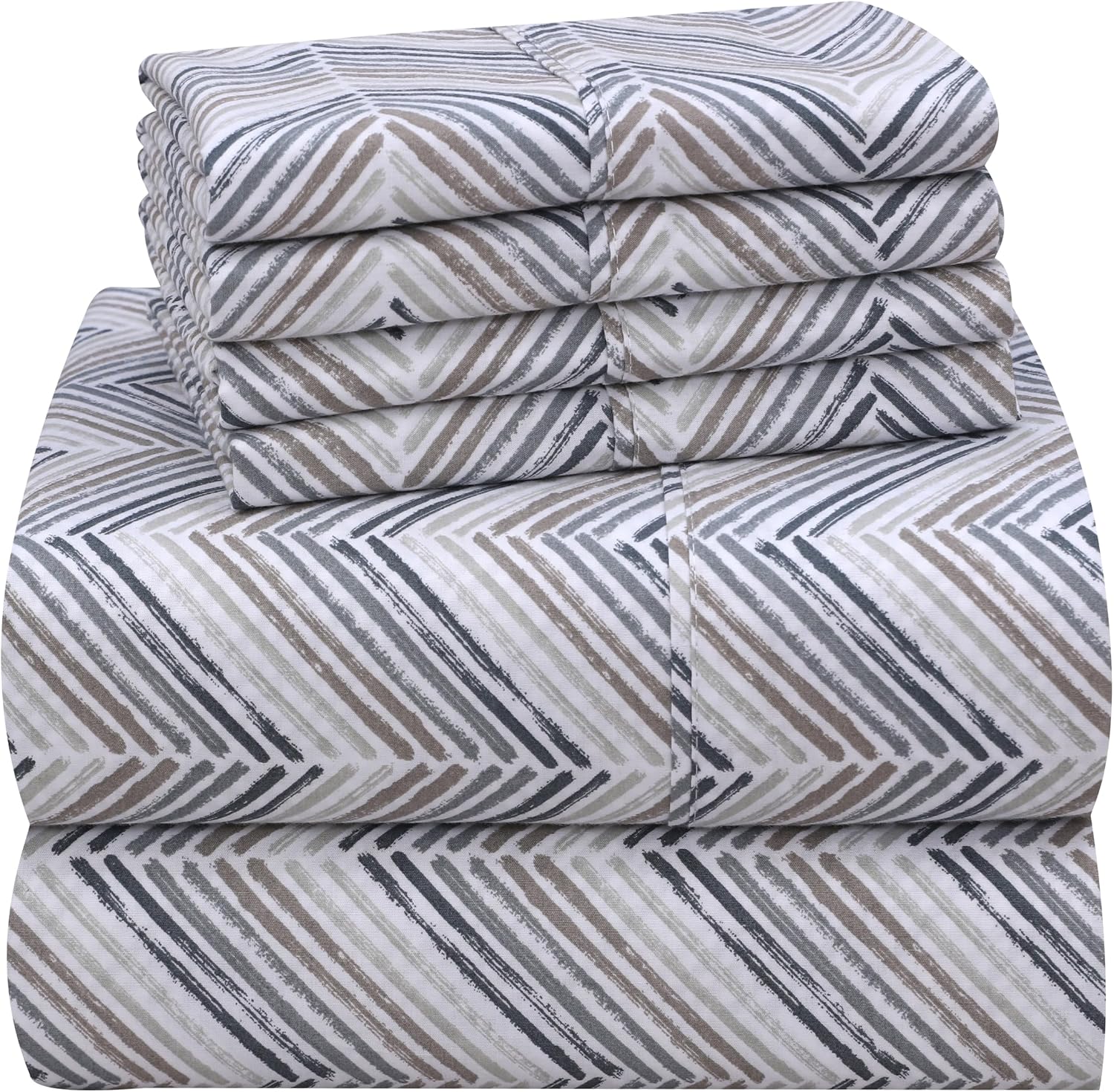 Ruvanti 100% Cotton Percale Sheets Full Size 6 Piece Set, Cooling Bed Sheets for Hot Sleepers, Deep Pocket 16”, Breathable Lightweight & Du…