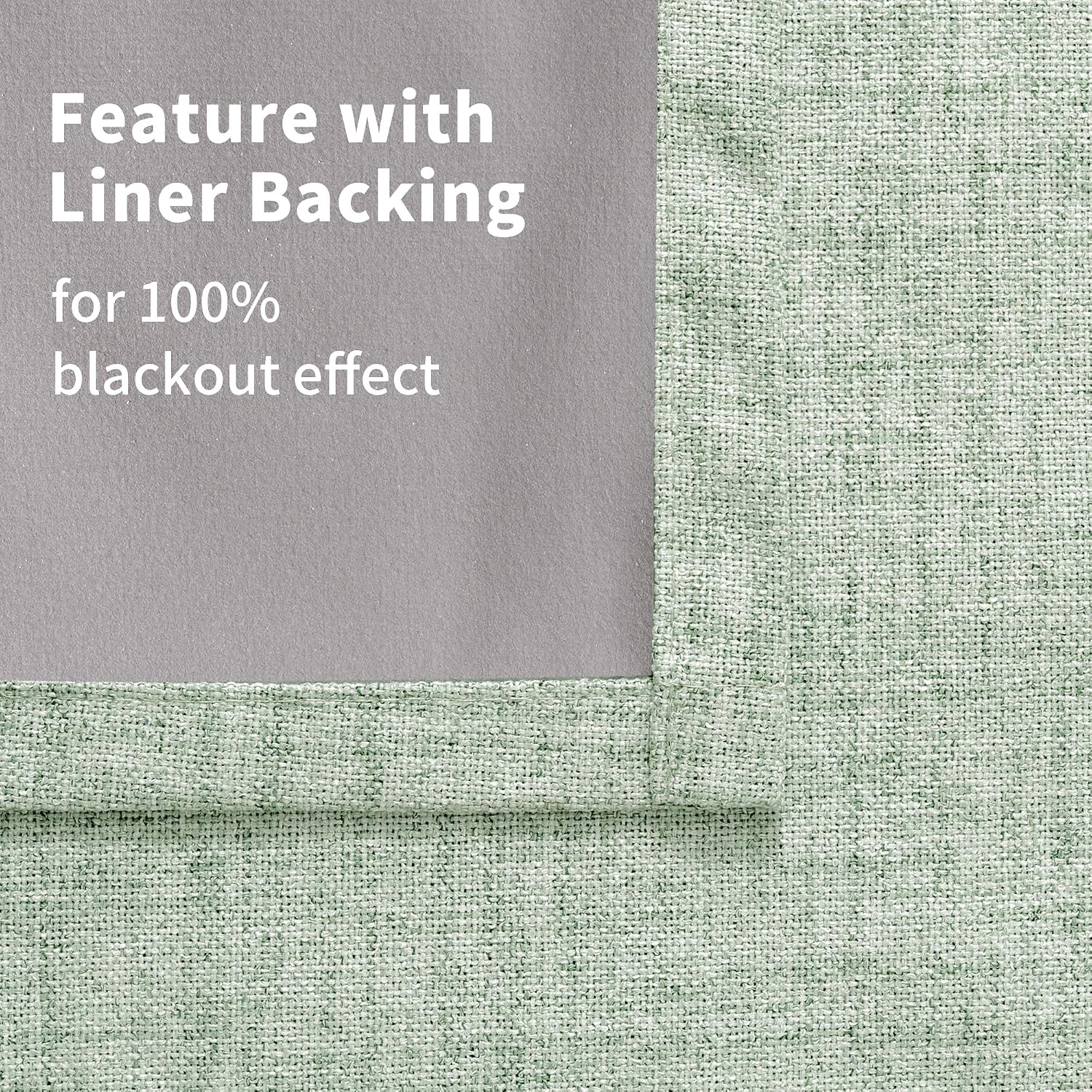 YoungsTex Sage Green Linen Blackout Curtains 72 Inch Length for Living Room, Full Room Darkening Drapes Thermal Insulated with Grommet Spri…