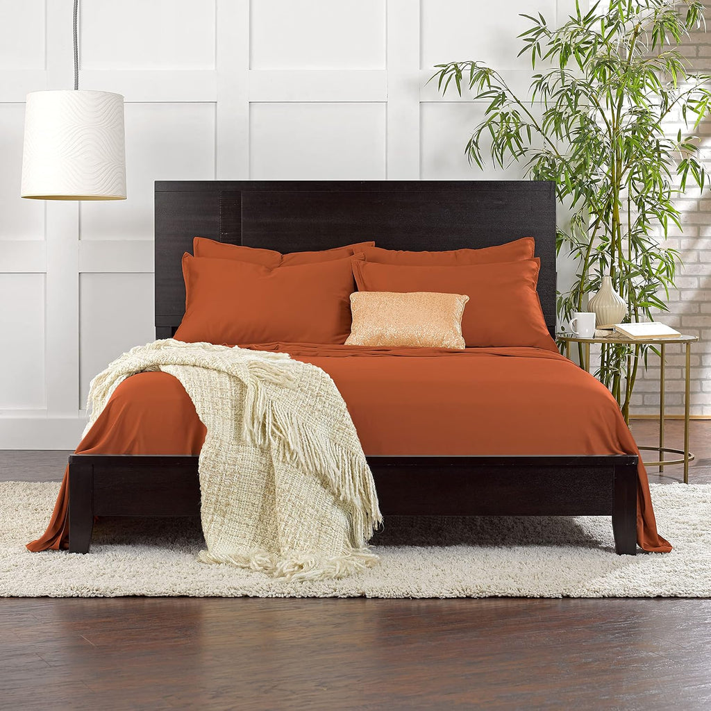 PureBamboo Pure Bamboo California King Sheets, Genuine 100% Organic Viscose Derived from Bamboo Bed Sheet Set, Soft & Cooling, Double Stitc…