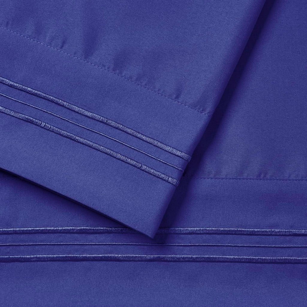 Nestl Microfiber King Pillow Cases Set of 2, 20x40 Inches, Royal Blue cotton Blue