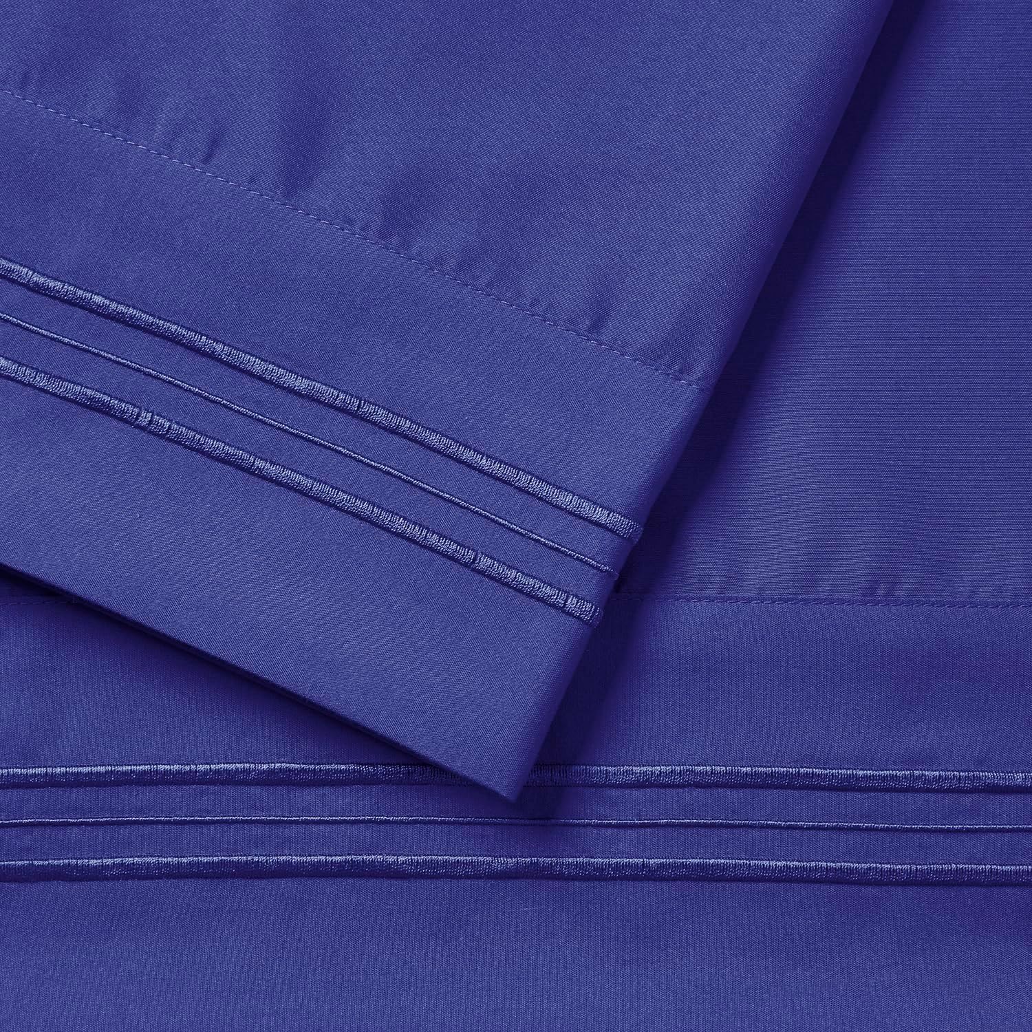 Nestl Microfiber King Pillow Cases Set of 2, 20x40 Inches, Royal Blue cotton Blue