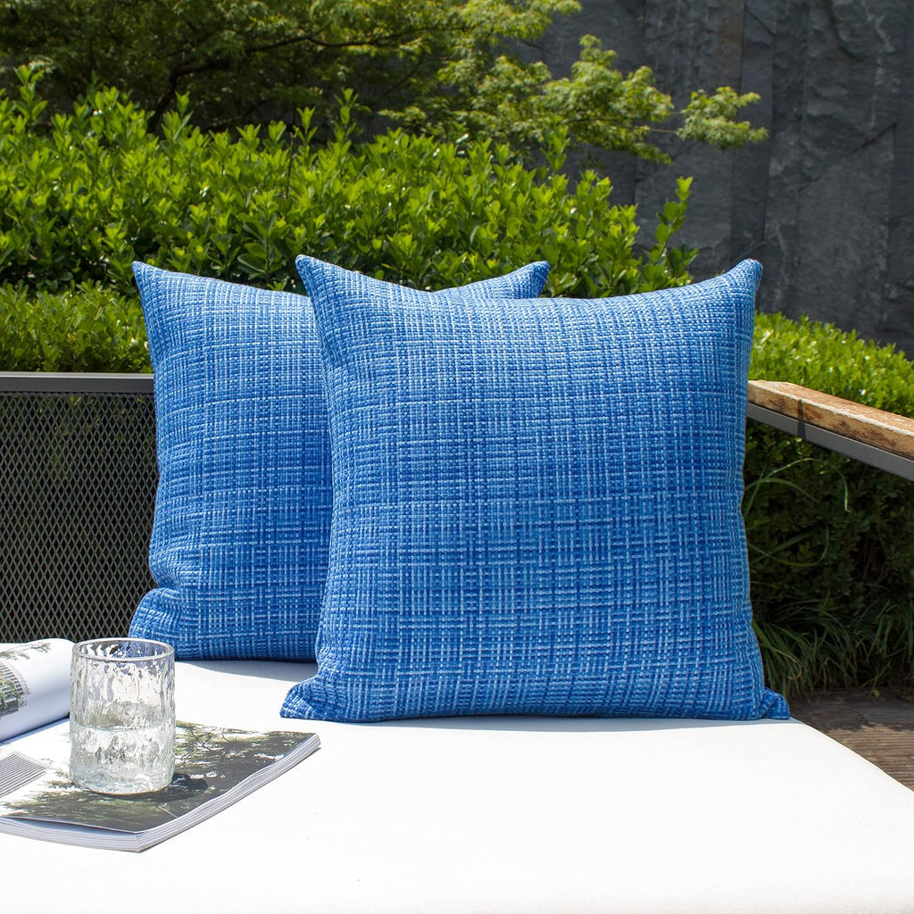 Kevin Textile Pack of 2 Decorative Outdoor Waterproof Throw Pillow Covers Lumbar Pillowcases Modern Cushion Cases for Patio Couch Bench…