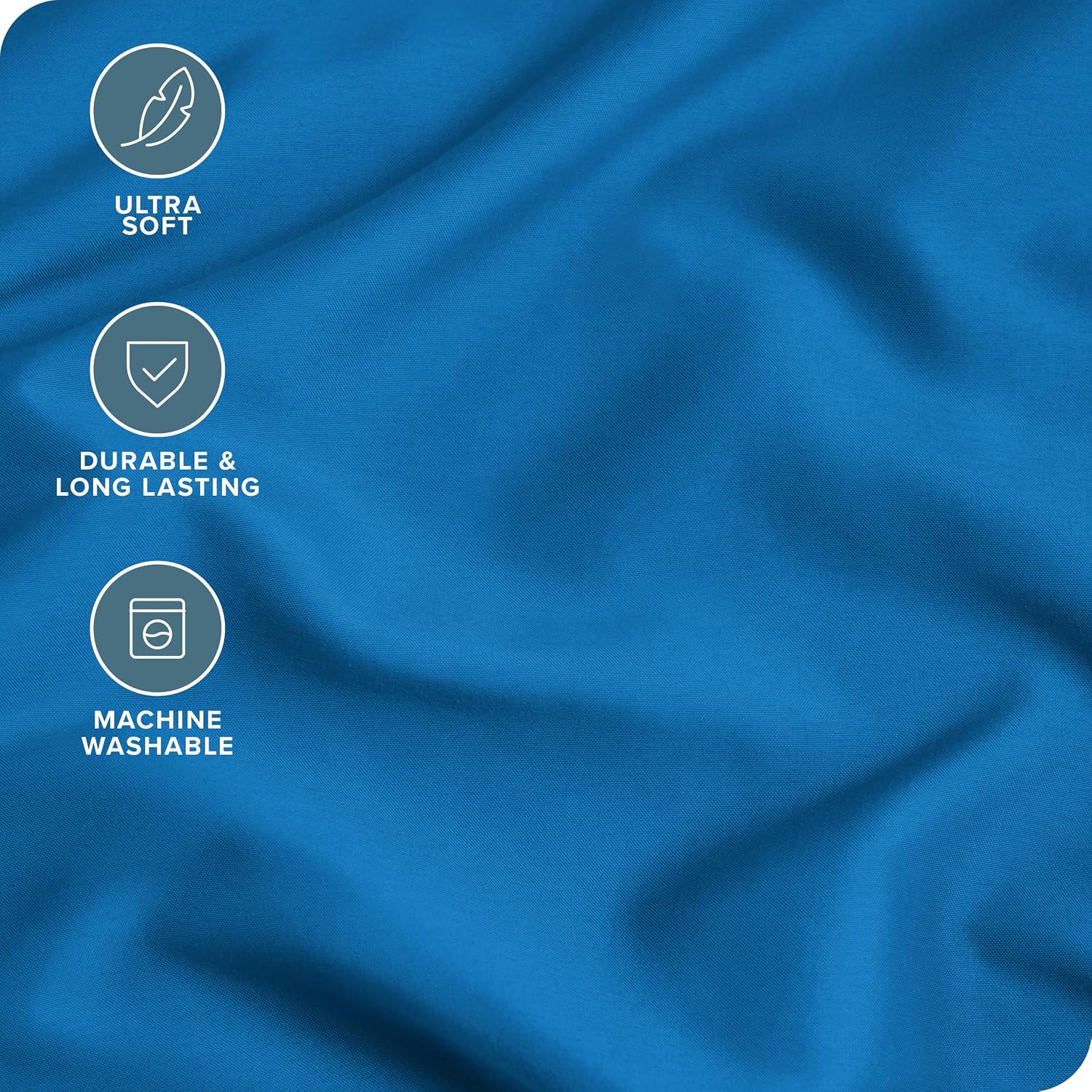 BareHome Bare Home Microfiber Pillow Cases - Standard/Queen Size Set of 2 - Cooling Pillowcases - Double Brushed - Medium Blue Pillowcases…