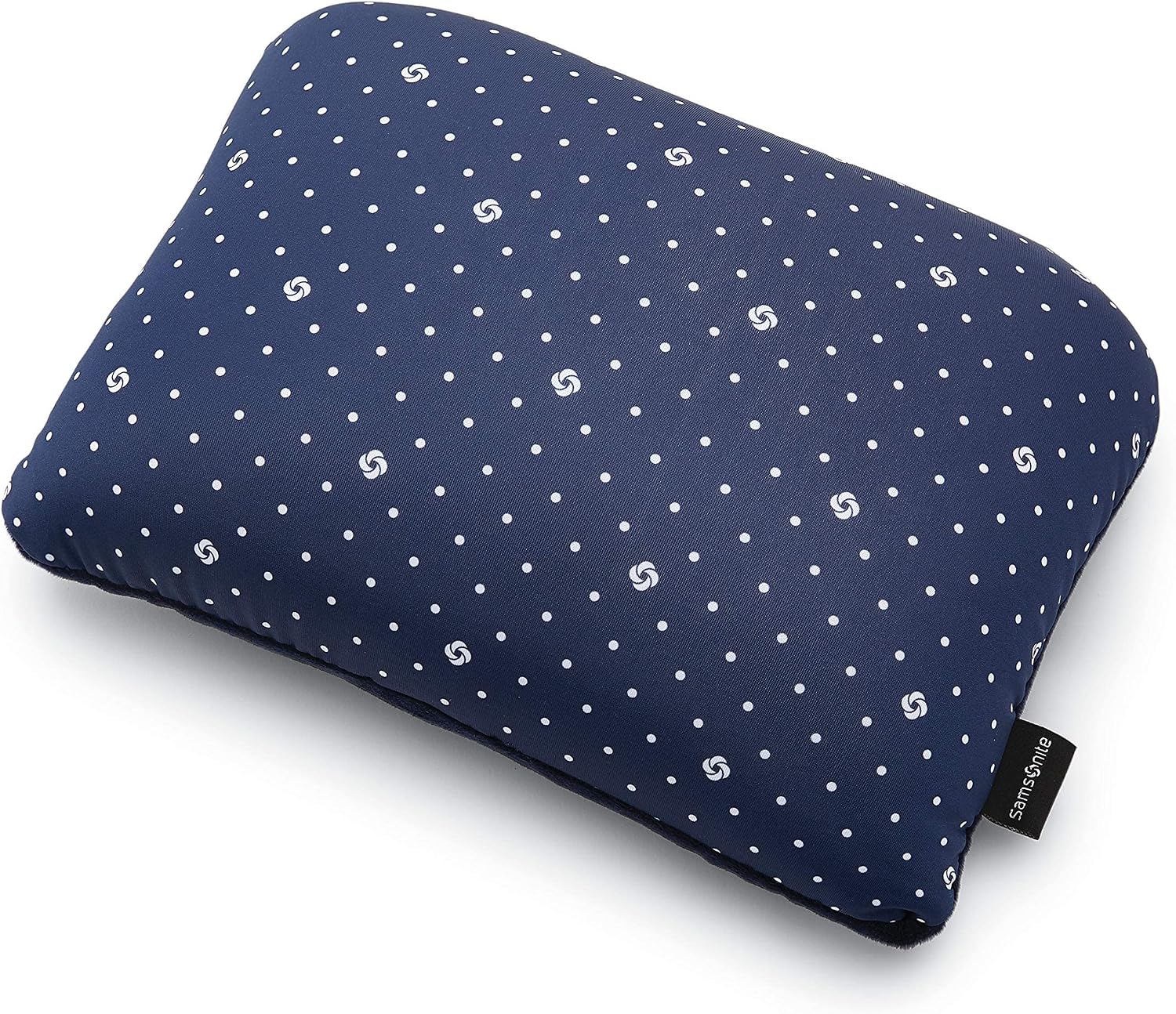 Samsonite 2-in-1 Magic Travel Pillow, Navy/Dots, One Size