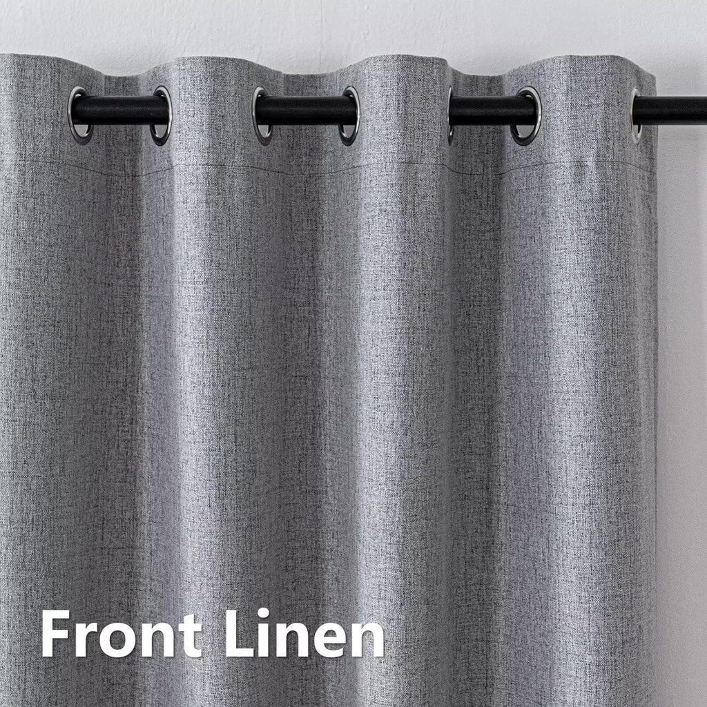 IGEMAEVE Blackout Curtains Customsize for Bedroom,100% Black Out Curtains 1 Panel Thermal Insulated Room Darkening Drapes Light Grey…