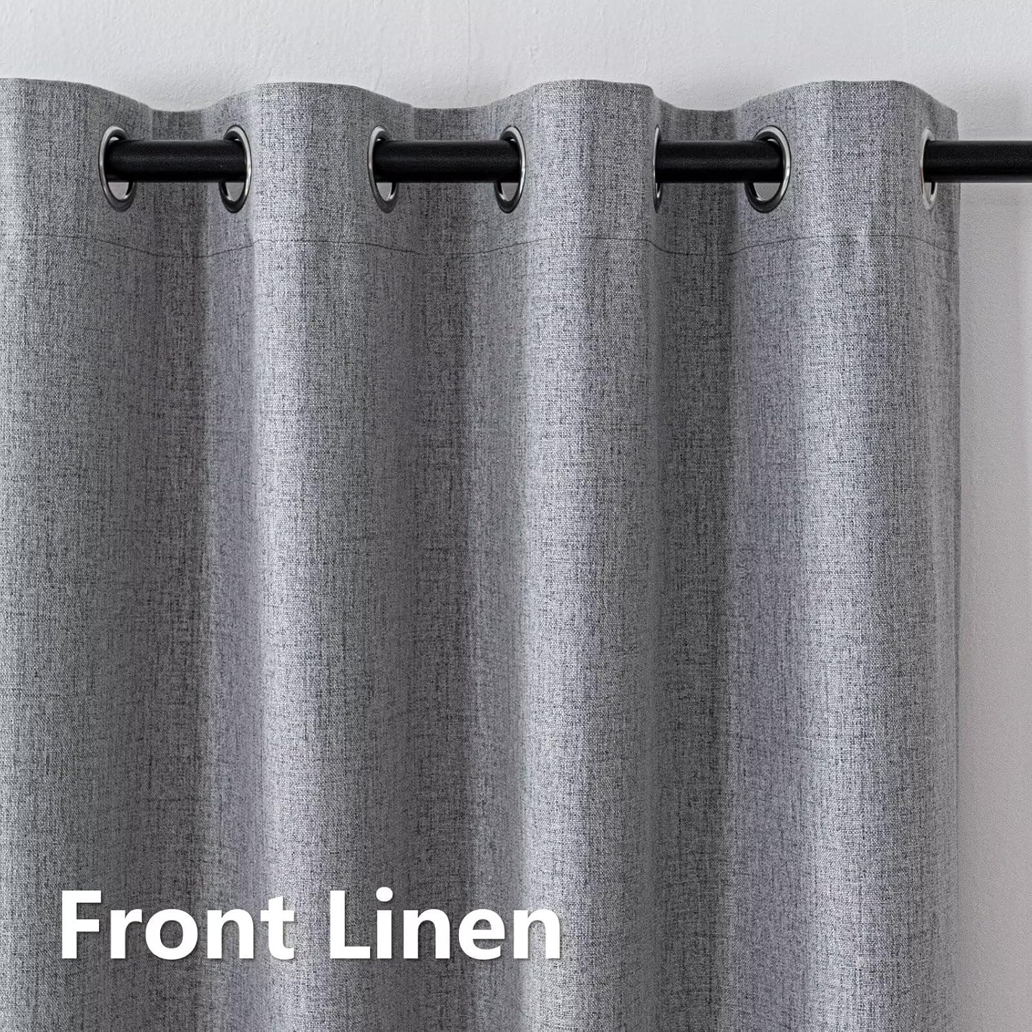 Igemaeve 100% Blackout Curtains for Bedroom 1 Panel, Light Grey Curtians 108 Inches Long Thermal Insulated, Blackout Grommet Drapes for Liv…