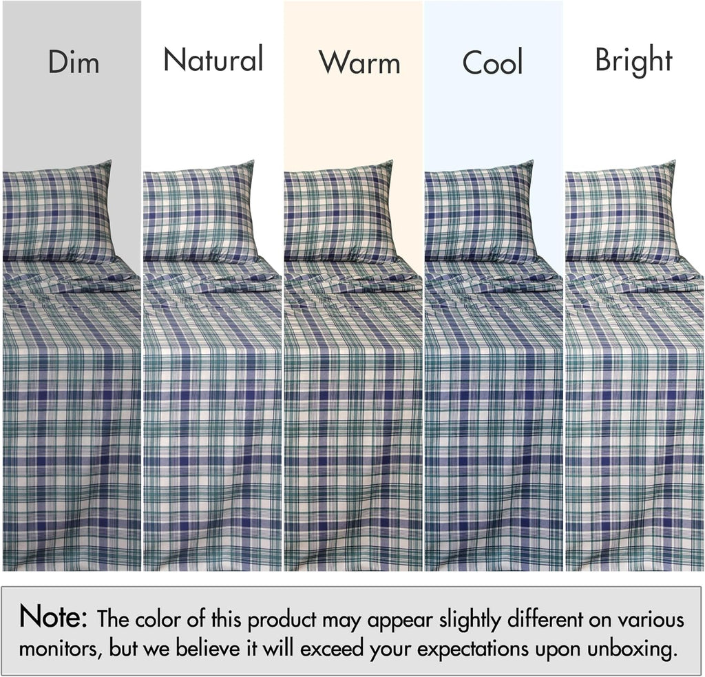 Ruvanti 100% Cotton Percale Sheets Full Size – Crisp Cooling Bed Sheets for Hot Sleepers, Deep Pocket 16”, Soft Breathable & Durable Hotel-…