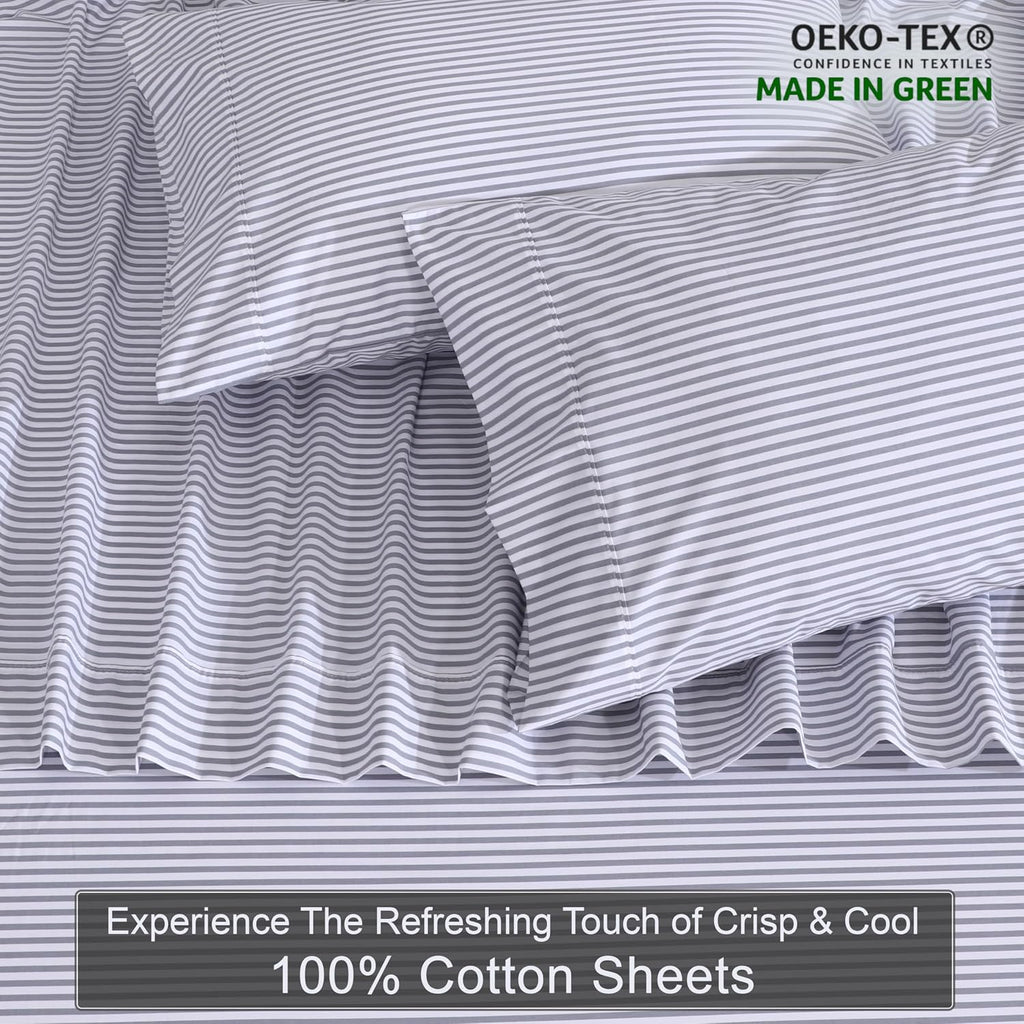 Zoyer 100% Cotton Sheets – Twin XL Size Percale Bedding, Cooling & Breathable, Durable with a Crisp, Soft & Comfortable Feel, 16" Deep Pock…