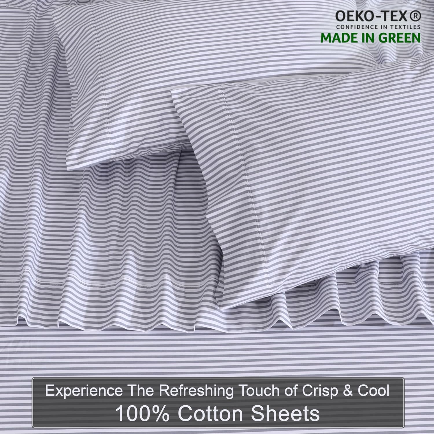 Zoyer 100% Cotton Sheets – Twin XL Size Percale Bedding, Cooling & Breathable, Durable with a Crisp, Soft & Comfortable Feel, 16" Deep Pock…