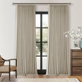 Twodrapes Linen Pinch Pleated Blackout Curtains 96 Inches Long 2 Panels Set for Dining Living Room Darkening Neutral Memory Shape Pinch Ple…
