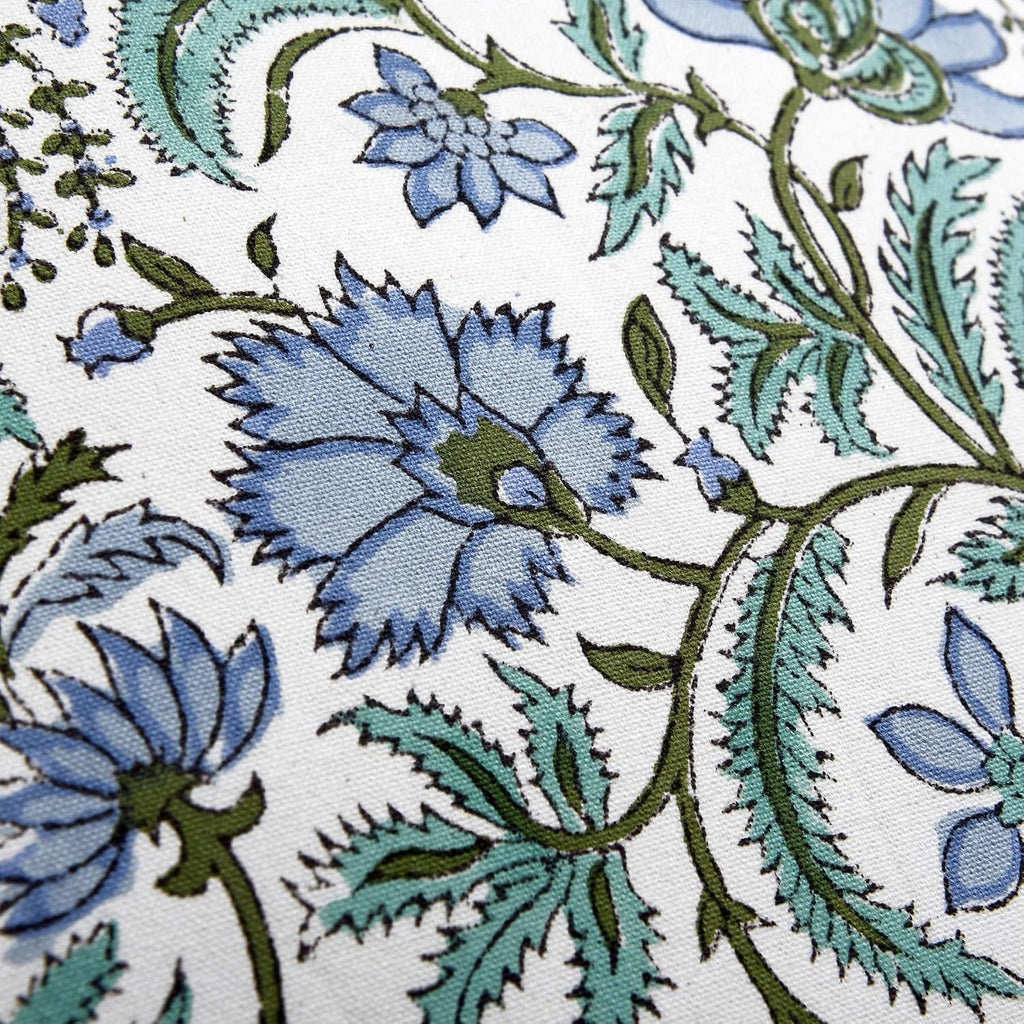 Ridhi Block Print Columbia Blue Pillow Cover 18" x 18" (Pack of 2) Decorative Couch Pillows for Living Room, Chic Boho Cute Outdoor Pillows…