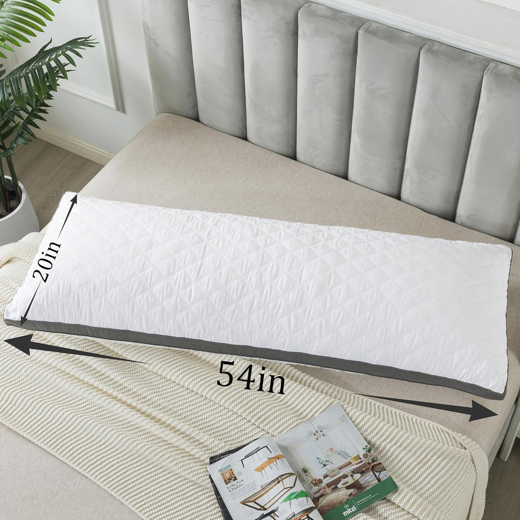 WhatsBedding Memory Foam Body Pillow with Removable Pillowcase-Fluffy Body Pillows for Adults -Large Long Bed Pillows for Sleeping…