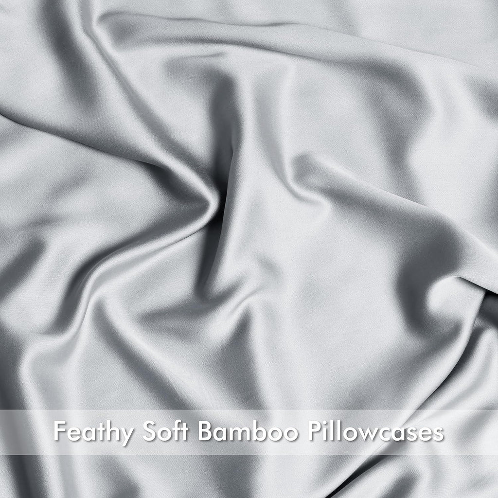 ShunjieHome Bamboo Viscose Pillow Protectors King Size Set of 2, 400 Thread Count Cooling Zippered Pillowcases for Hot Sleepers & Night Swe…