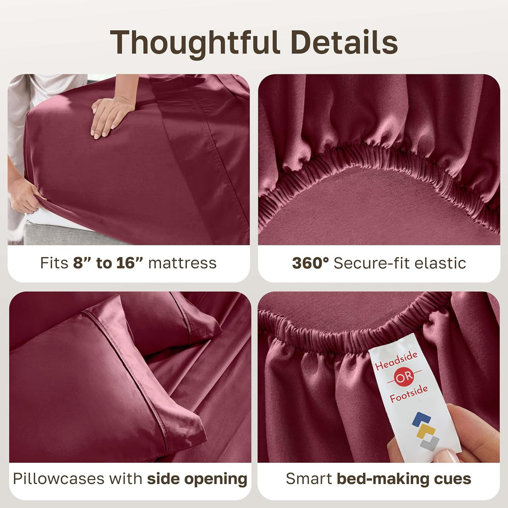 CaliforniaDesignDen CALIFORNIA DESIGN DEN Soft 100% Cotton King Size Bed Sheets Set, 400 Thread Count Good Housekeeping Award Winner, Silky…