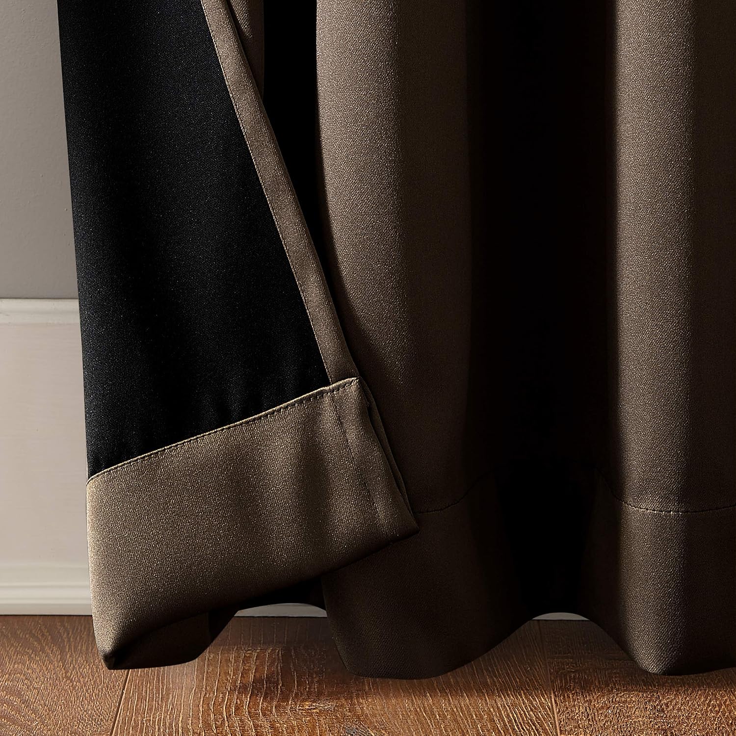 Sun Zero Oslo Theater Grade Extreme Total Blackout Rod Pocket Curtain Panel, 52" x 63", Cocoa