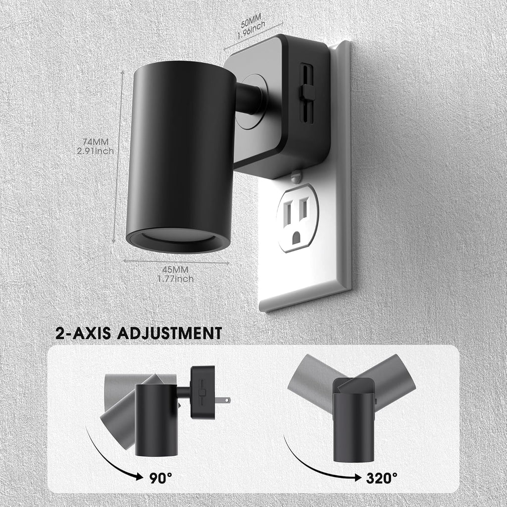 Briignite Night Lights Plug into Wall, 320° Rotation Plug in Night Light, Dusk to Dawn Nightlight, Dimmable Soft White 1W Led Night Light…