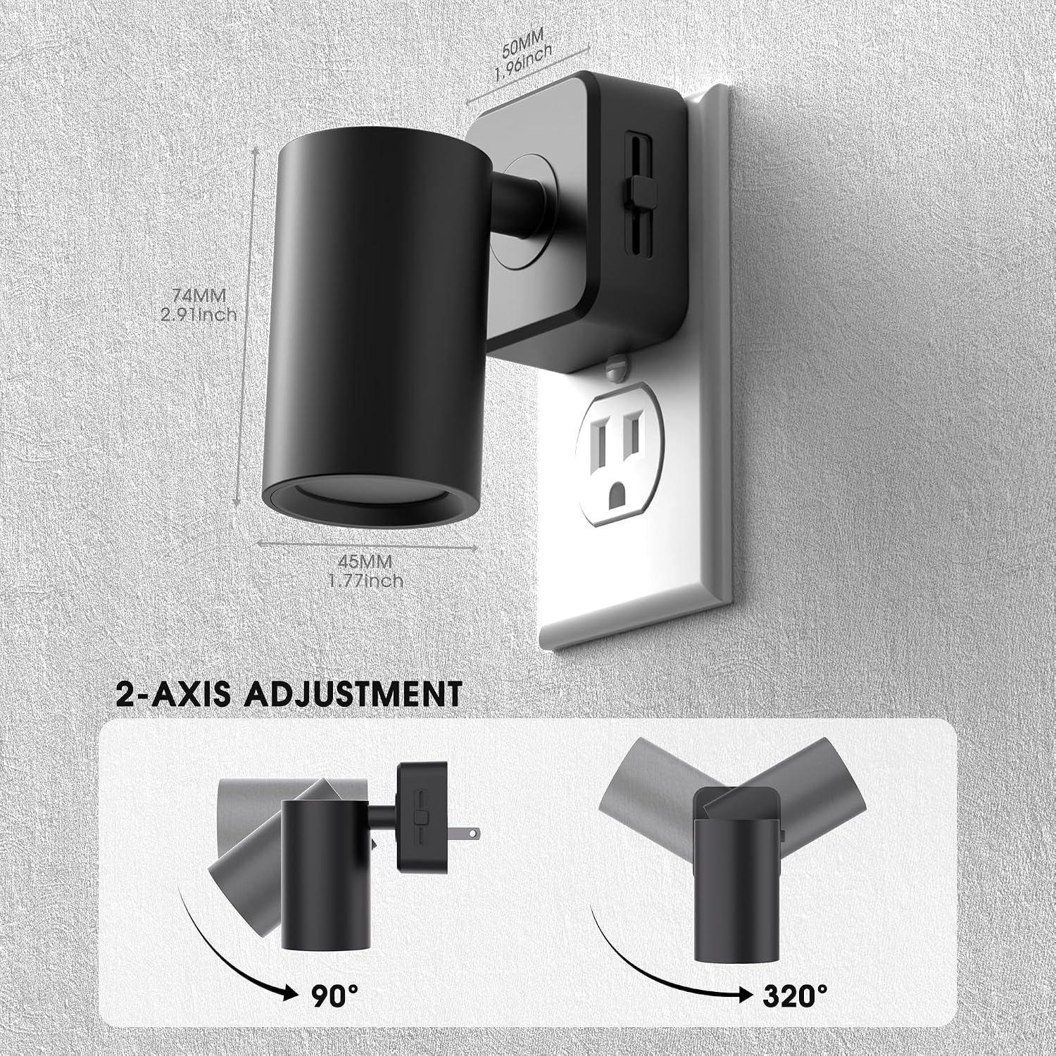 Briignite Night Lights Plug into Wall, 320° Rotation Plug in Night Light, Dusk to Dawn Nightlight, Dimmable Soft White 1W Led Night Light…