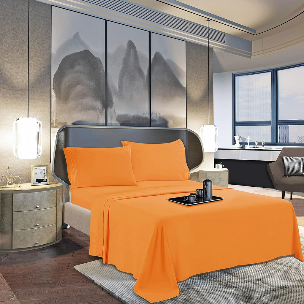 MocassiLuxuryBedding Mocassi King Sheet Set - Luxury Hotel 1800 Premier Bedding Sheets & Pillowcases - Ultra Soft Breathable & Cooling Bed…