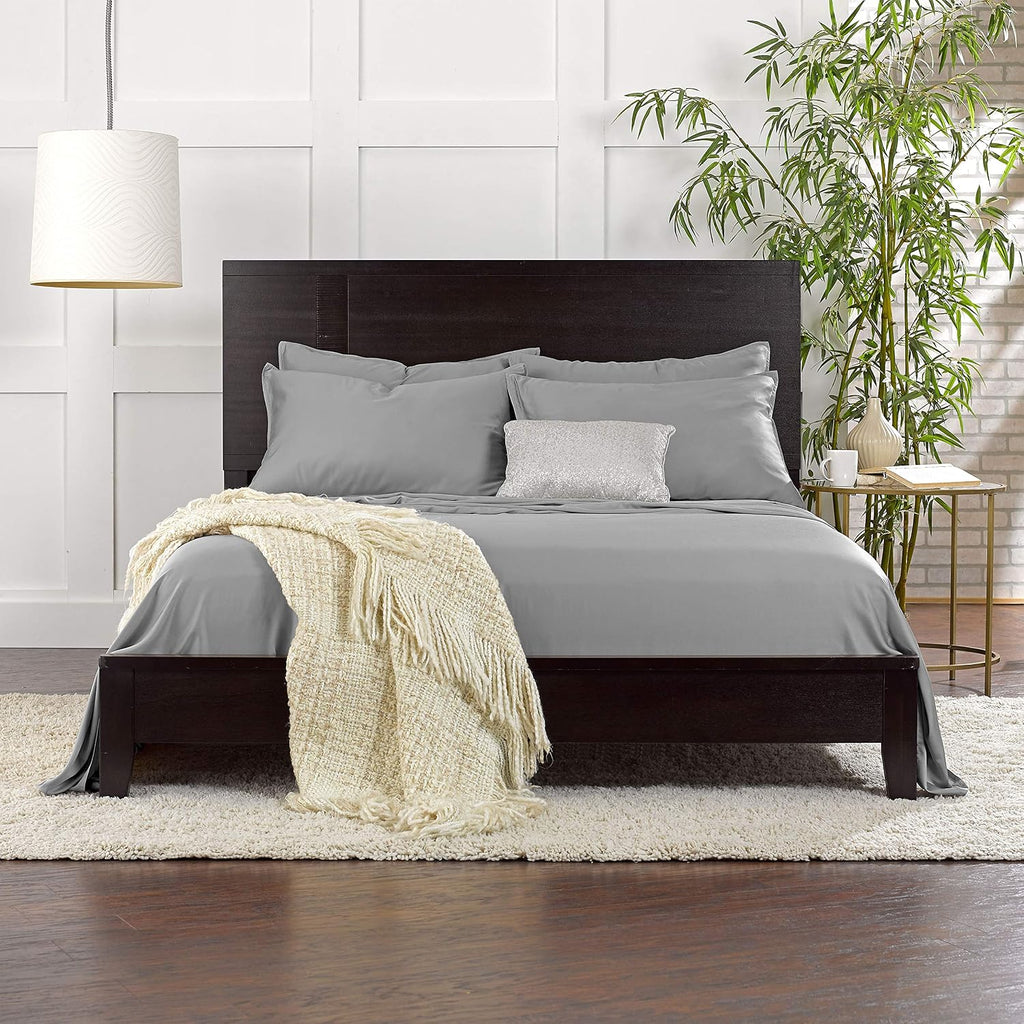 PureBamboo Pure Bamboo Twin Sheets, Genuine 100% Organic Viscose Derived from Bamboo Bed Sheet Set, Luxuriously Soft & Cooling, Double Stit…