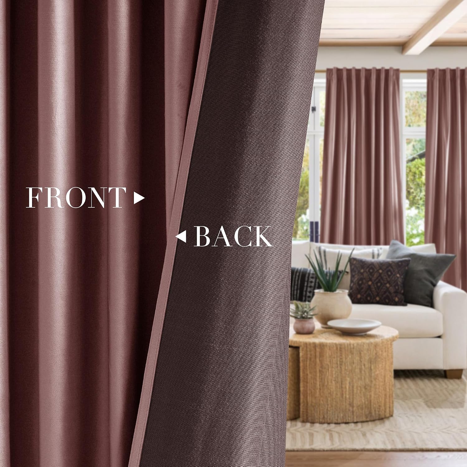 Nicetown Blackout Blush Pink Velvet Curtains for Girls Room, Rod Pocket & Back Tab Room Darkening Window Treatments Winter Drapes Luxury Te…