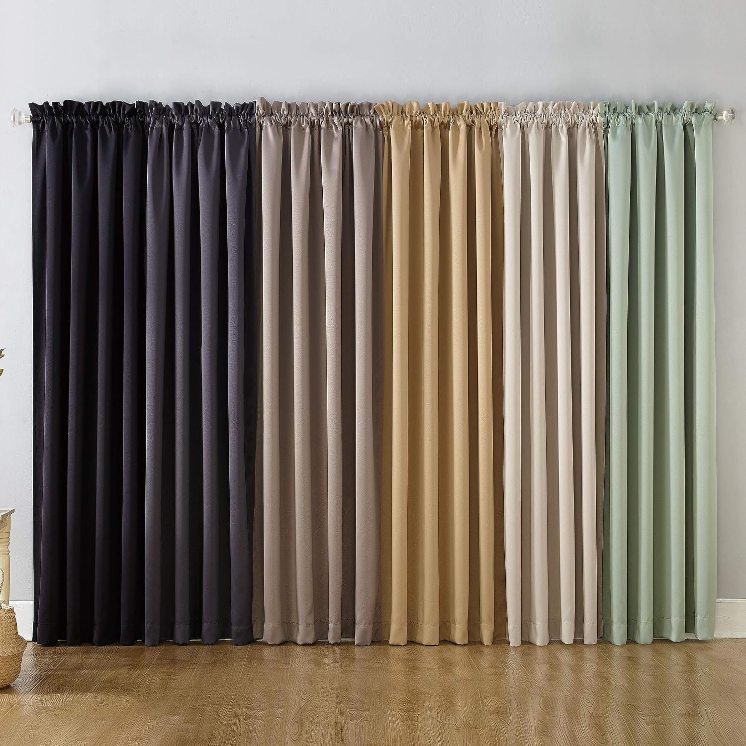 Sun Zero Oslo Theater Grade Extreme Total Blackout Rod Pocket Curtain Panel, 52" x 63", Taupe