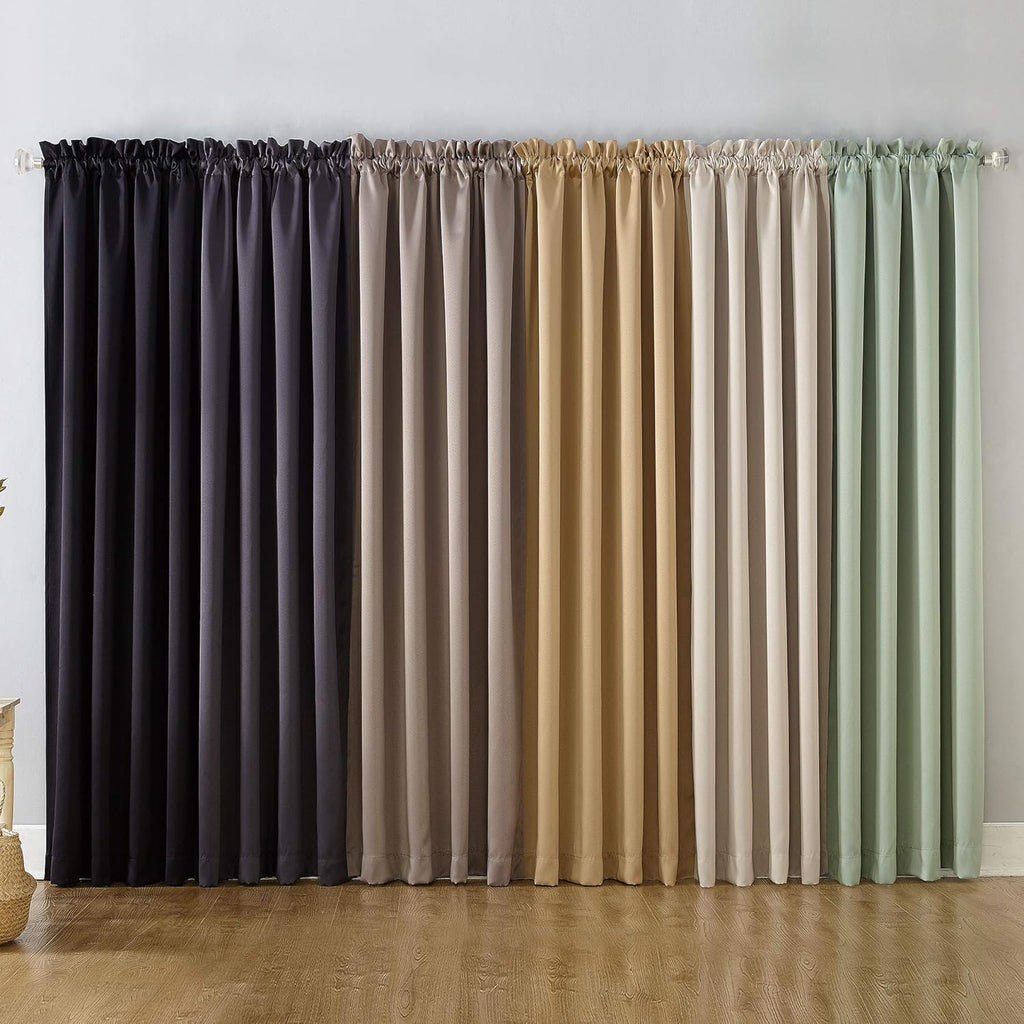Sun Zero Oslo Theater Grade Extreme Total Blackout Rod Pocket Curtain Panel, 52" x 95", Coal