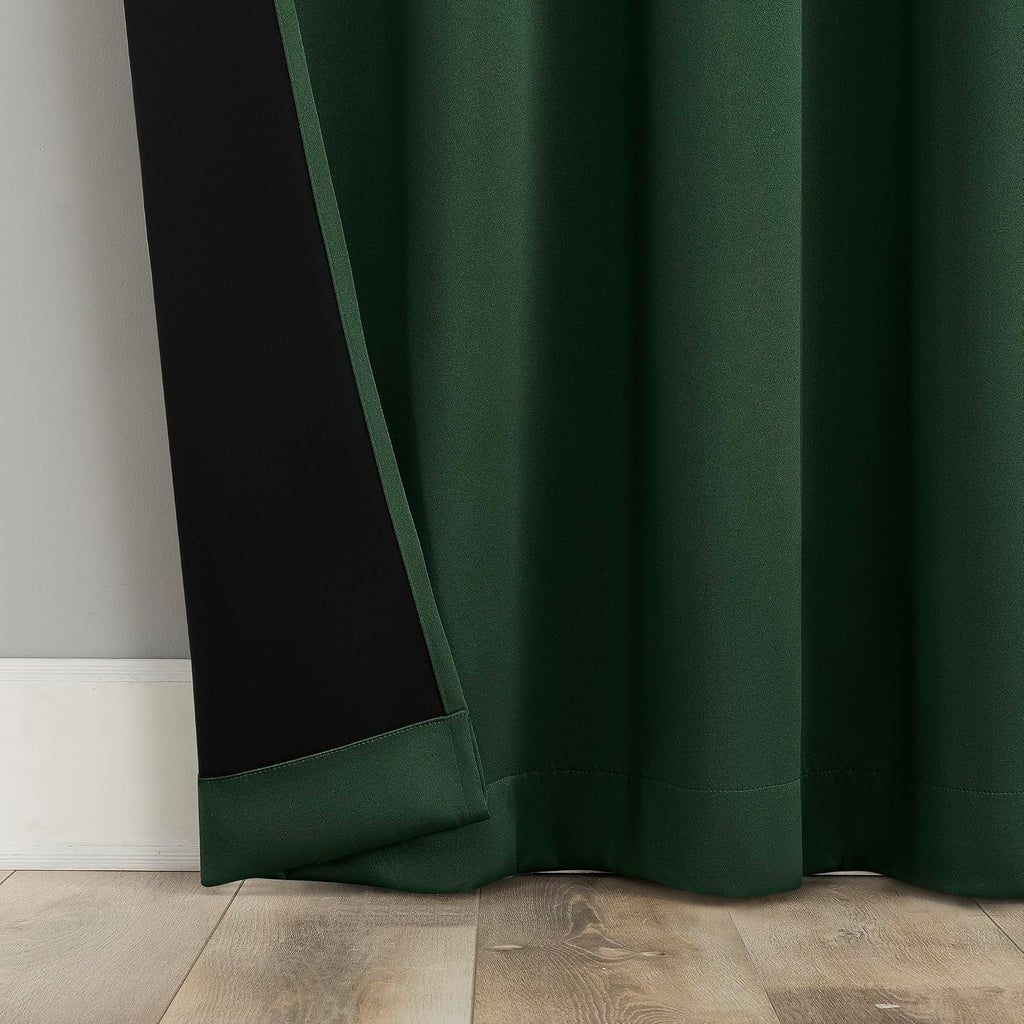 Sun Zero Oslo Theater Grade Extreme 100% Blackout Rod Pocket Curtain Panel, 52" x 84", Evergreen