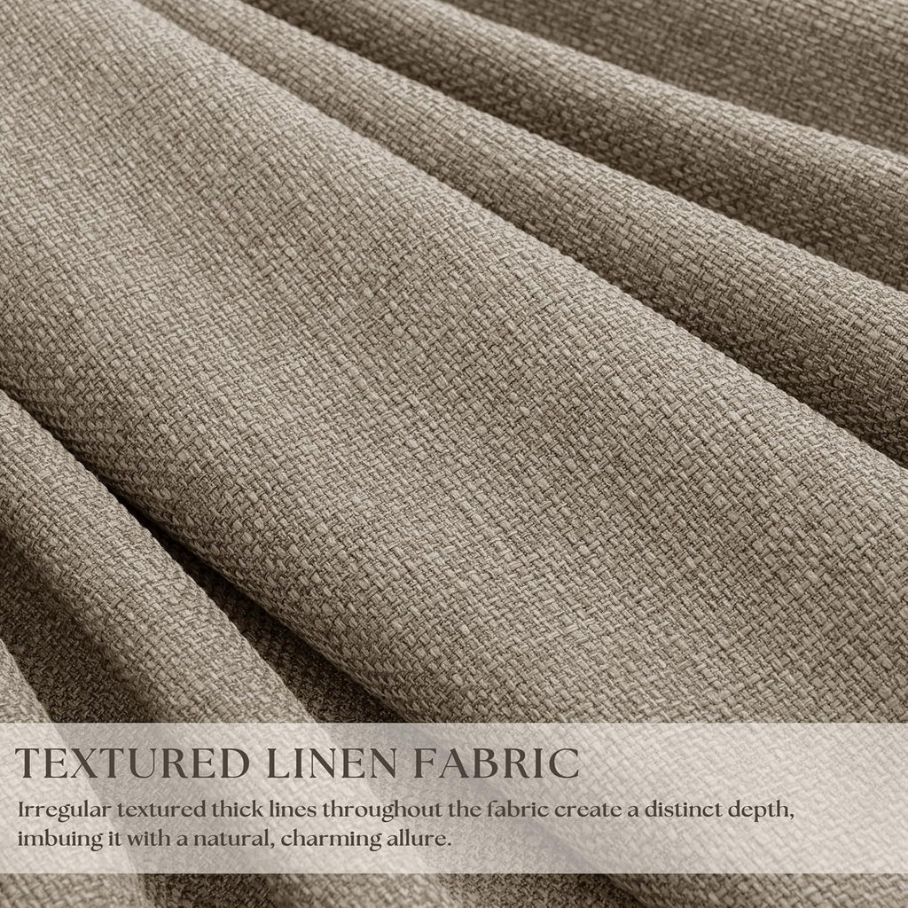Twodrapes Deep Flax Linen Pinch Pleated 100% Blackout Curtains 92 Inch Length 2 Panels Set Greige Light Taupe Pinch Pleat Curtains Black Ou…
