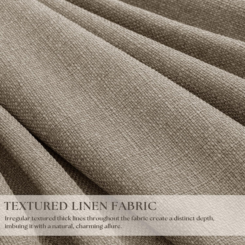 Twodrapes Dark Flax 80 Inch Pinch Pleated Blackout Linen Curtains for Bedroom 2 Panels Memory Trained 100% Black Out Soundproof Living Room…
