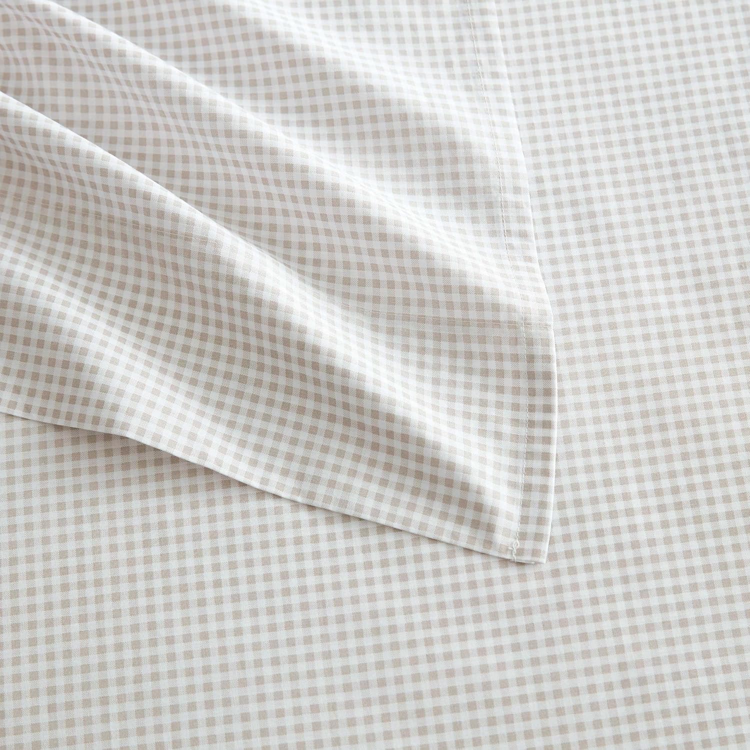 MarthaStewart Martha Stewart - King Size Sheets Set, Crisp & Tailored Cooling Sheets with a Naturally Smooth Cotton Percale Lightweight Fee…