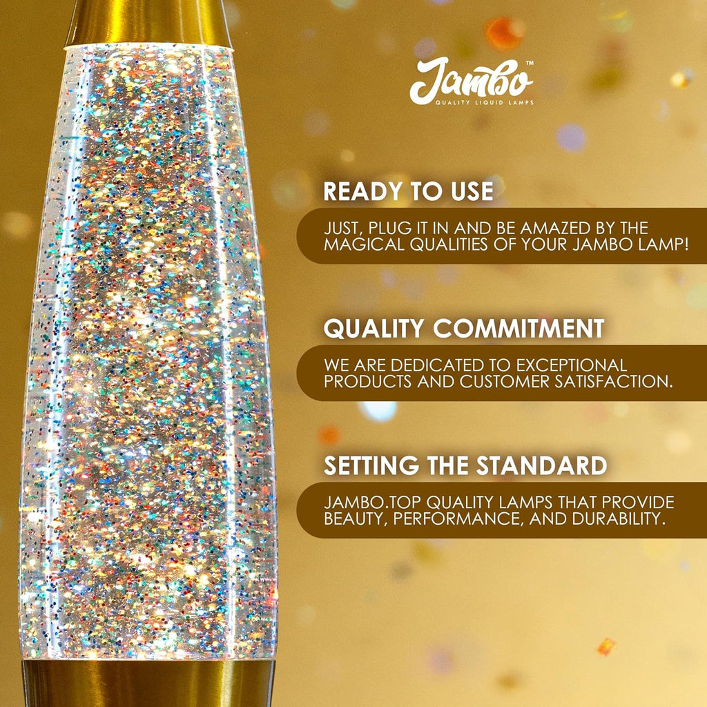 Jambo 16-Inch Rainbow Glitter Lamp I Beautiful Liquid Lamp I Entertaining for Adults and Kids I Perfect Holiday Gift