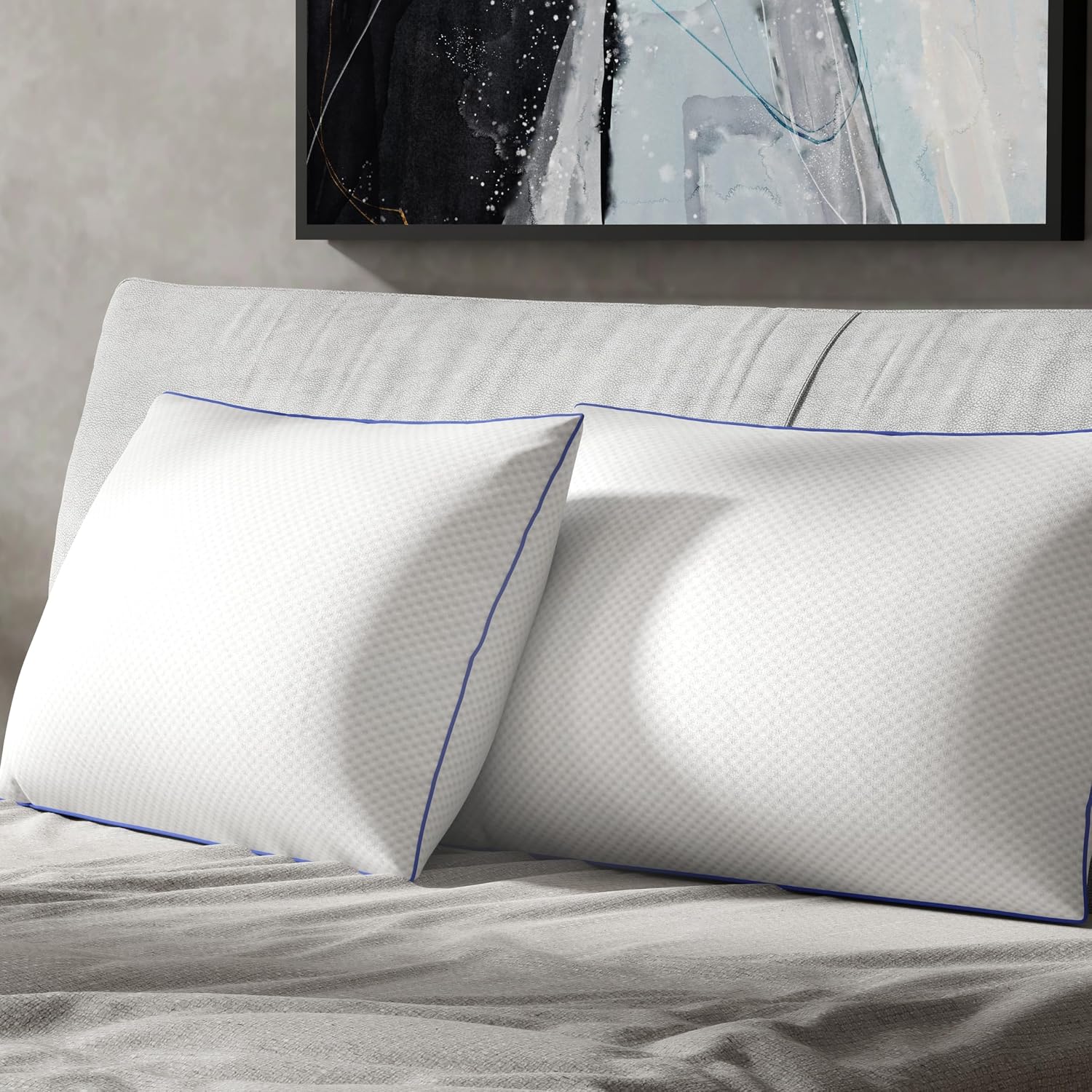 Vibe Cooling Gel-Infused Shredded Memory Foam Pillow, 2 Pack, Oversized (15” x 27”)