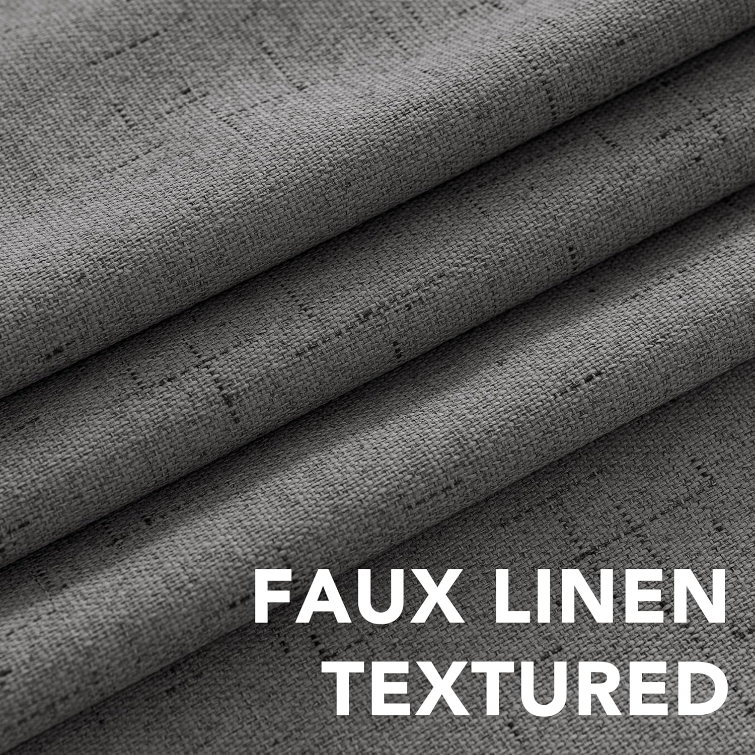 H.VERSAILTEX Primitive Linen Curtains 100% Blackout Curtain Drapes Burlap Fabric Curtains with White Thermal Insulated Liner, Grommet Top…