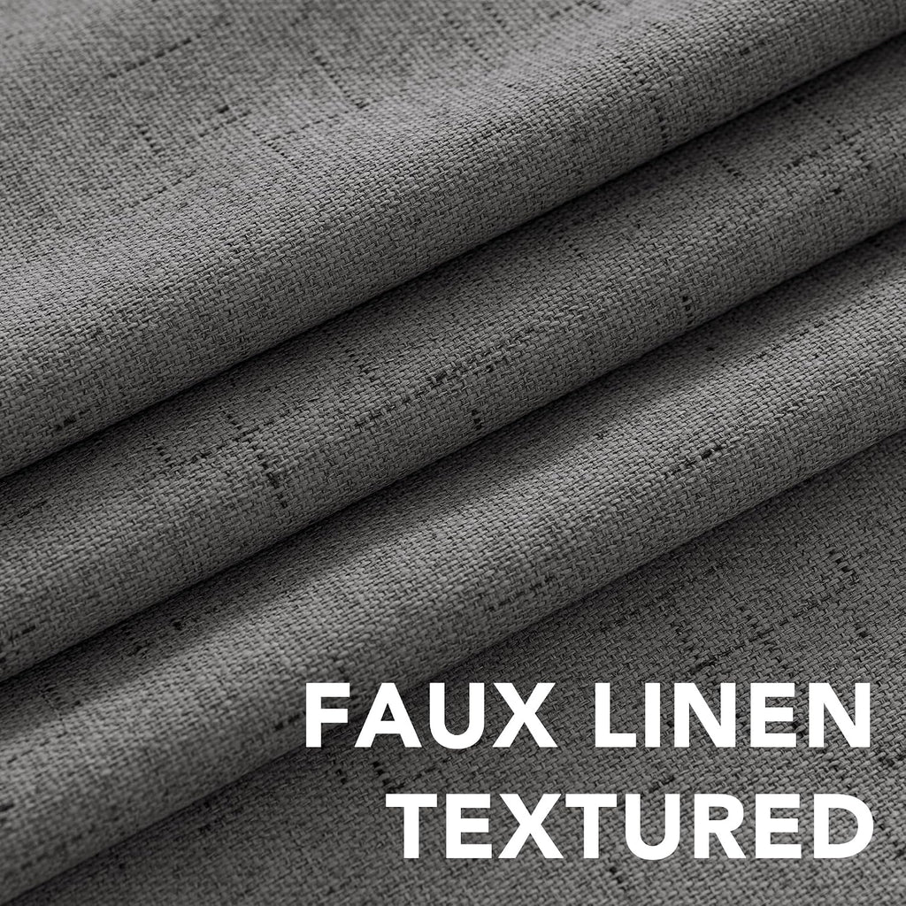 H.VERSAILTEX Linen Blackout Curtains 84 Inches Long 100% Absolutely Blackout Thermal Insulated Textured Linen Look Curtain Draperies…
